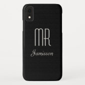 Gepersonaliseerde Initialen MR. Black HIS Case-Mate iPhone Case (Achterkant)