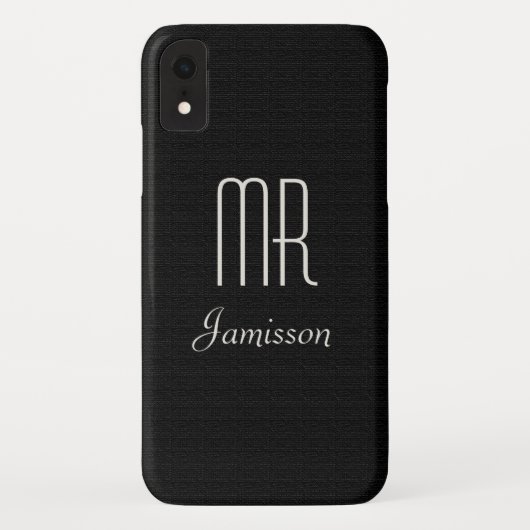 Gepersonaliseerde Initialen MR. Black HIS Case-Mate iPhone Case (Achterkant)