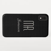 Gepersonaliseerde Initialen MR. Black HIS Case-Mate iPhone Case (Achterkant (horizontaal))