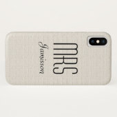 Gepersonaliseerde Initialen MRS Rustic Off White Case-Mate iPhone Case (Achterkant (horizontaal))