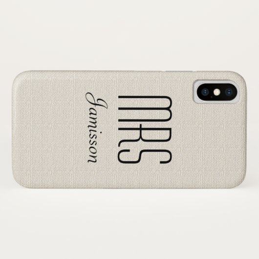 Gepersonaliseerde Initialen MRS Rustic Off White Case-Mate iPhone Case (Achterkant (horizontaal))
