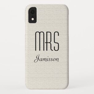 Gepersonaliseerde Initialen MRS Rustic Off White Case-Mate iPhone Case