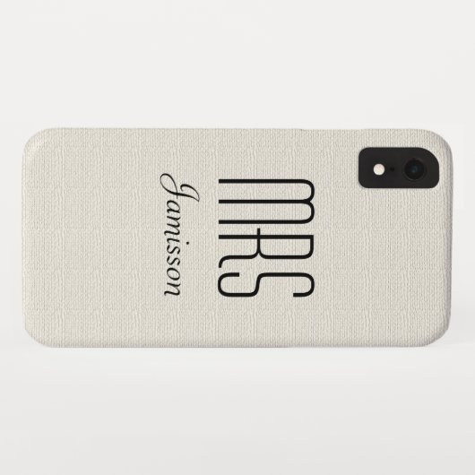 Gepersonaliseerde Initialen MRS Rustic Off White Case-Mate iPhone Case (Achterkant (horizontaal))