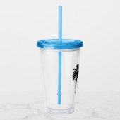 Gepersonaliseerde Initialen Palm Tree Beach Island Acryl Drinkbeker (Rechts)