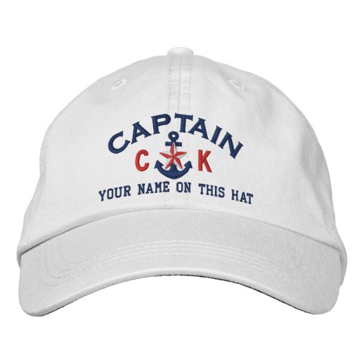 Gepersonaliseerde Initialen Tekst Captain Star Anc Pet (Voorkant)