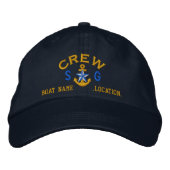 Gepersonaliseerde Initialen Tekst Crew Star Anchor Pet (Voorkant)