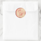 Gepersonaliseerde Initialen Terracotta Faux Wax Se Ronde Sticker (Tas)