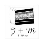 Gepersonaliseerde Initialen Trouwlaag Cake Slice Rubberstempel (Afrduk)
