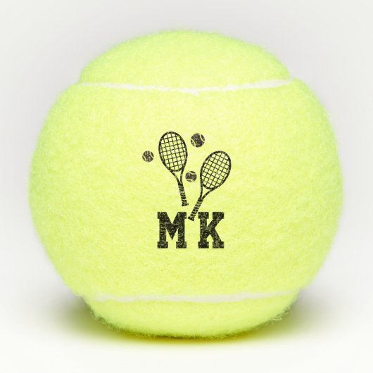 Gepersonaliseerde Initialen van Monogrammed Tennis Tennisballen (Voorkant)