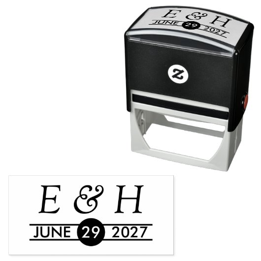 Gepersonaliseerde initiëlen en datum zelfinktende stempel (In situ)
