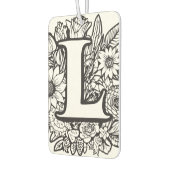 Gepersonaliseerde Inkt Bloem Monogram Zwart-Wit Luchtverfrisser (Links)