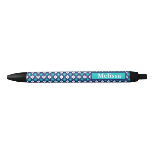 Gepersonaliseerde Inktpen, Geometrisch ontwerp Zwarte Inkt Pen (Voorkant)