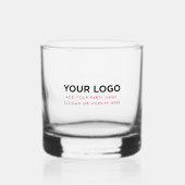 Gepersonaliseerde inline Logo en tekst Eenvoudige Whisky Glas (Voorkant)