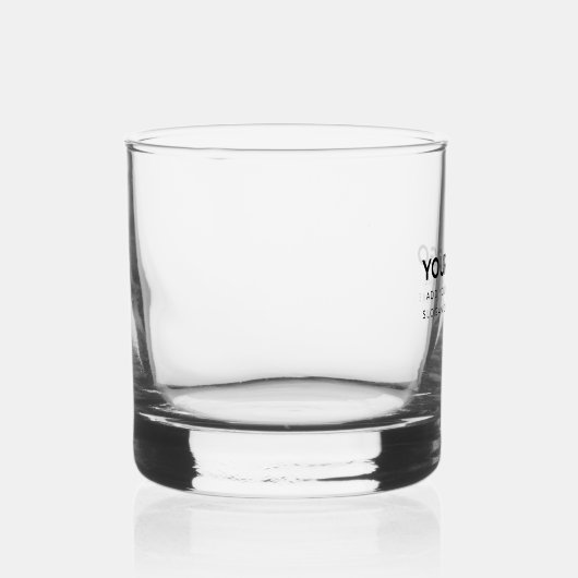 Gepersonaliseerde inline Logo en tekst Eenvoudige Whisky Glas (Rechts)