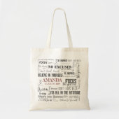 Gepersonaliseerde inspiratie Woordkunst Afstuderen Tote Bag (Voorkant)
