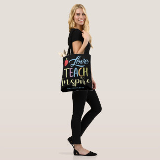 Gepersonaliseerde Inspire Kleurrijke Quote Docent Tote Bag