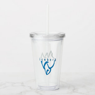 Gepersonaliseerde Inspirerend Blauwe Abstracte Ice Acryl Drinkbeker