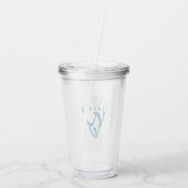 Gepersonaliseerde Inspirerend Blauwe Abstracte Ice Acryl Drinkbeker (Achterkant)