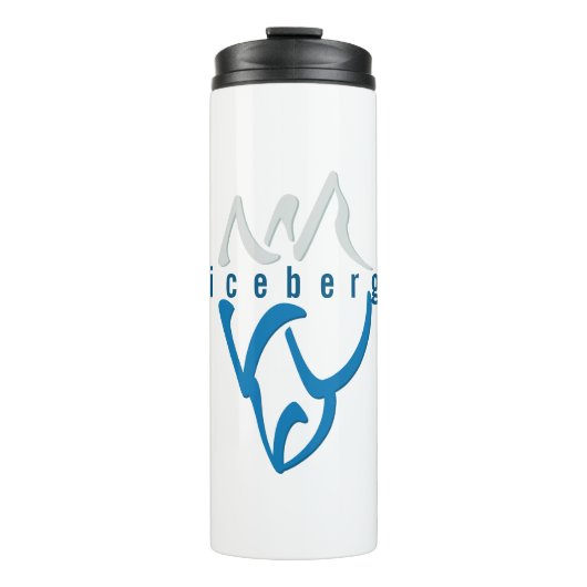 Gepersonaliseerde Inspirerend Blauwe Abstracte Ice Thermosbeker (Voorkant)