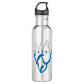 Gepersonaliseerde Inspirerend Blauwe Abstracte Ice Waterfles (Voorkant)