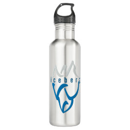 Gepersonaliseerde Inspirerend Blauwe Abstracte Ice Waterfles