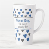 Gepersonaliseerde Inspirerend Blauwe en Grijze Har Latte Mok (Rechts)