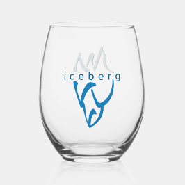 Gepersonaliseerde Inspirerend Blauwe IJsberg Art Wijnglas Zonder Voet