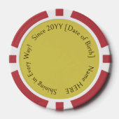 Gepersonaliseerde, Inspirerend foto Golden Birthda Poker Chips (Voorkant)