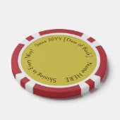 Gepersonaliseerde, Inspirerend foto Golden Birthda Poker Chips (Enkel)