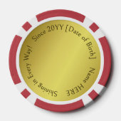 Gepersonaliseerde, Inspirerend foto Golden Birthda Poker Chips (Achterkant)