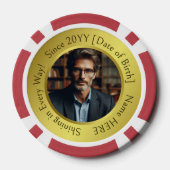 Gepersonaliseerde, Inspirerend foto Shining Birthd Poker Chips (Achterkant)