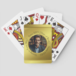 Gepersonaliseerde, Inspirerend foto Shining Birthd Pokerkaarten