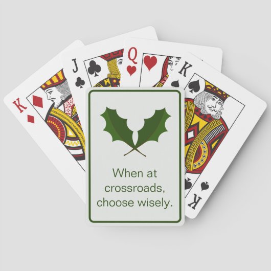 Gepersonaliseerde Inspirerend Quote, Green Leaf Ar Pokerkaarten (Achterkant)