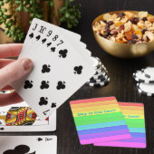 Gepersonaliseerde Inspirerend Regenboog Kleurstrep Pokerkaarten (Insitu)