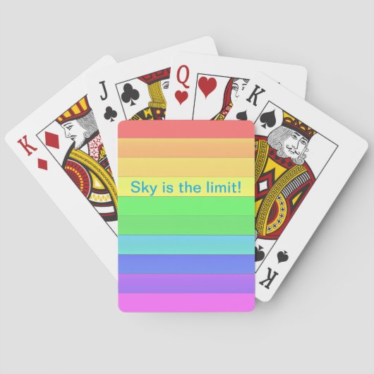 Gepersonaliseerde Inspirerend Regenboog Kleurstrep Pokerkaarten (Achterkant)