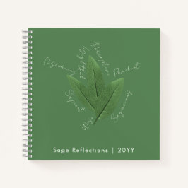 Gepersonaliseerde Inspirerend Sage Green Leaves Ar Notitieboek