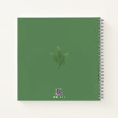 Gepersonaliseerde Inspirerend Sage Green Leaves Ar Notitieboek (Achterkant)