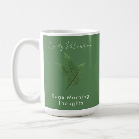 Gepersonaliseerde Inspirerend Sage Morning Gedacht Koffiemok (Links)