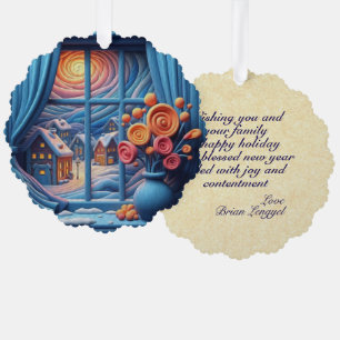 Gepersonaliseerde Inspirerend vakantiewensen Ornament Kaart