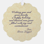 Gepersonaliseerde Inspirerend vakantiewensen Ornament Kaart (Achterkant)