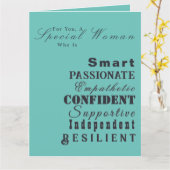 Gepersonaliseerde Inspirerend vrouwen, dank u Kaart (Gele Bloem)