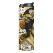 Gepersonaliseerde Inspirerend woorden en  dame Thermosbeker (Gedraaid links)