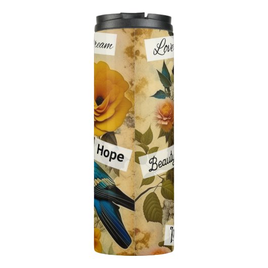 Gepersonaliseerde Inspirerend woorden en  dame Thermosbeker (Achterkant)