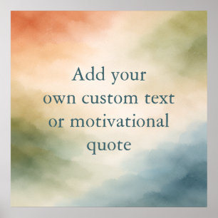 Gepersonaliseerde Inspirerende Quote – Waterverf Poster