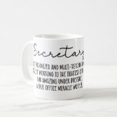 Gepersonaliseerde Inspirerende Secretaresse Gift Koffiemok (Voorkant links)