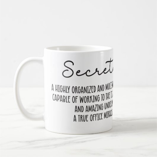 Gepersonaliseerde Inspirerende Secretaresse Gift Koffiemok (Links)