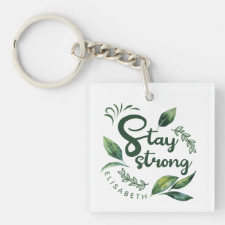 Gepersonaliseerde Inspirerende Spreuk met Groene B Sleutelhanger