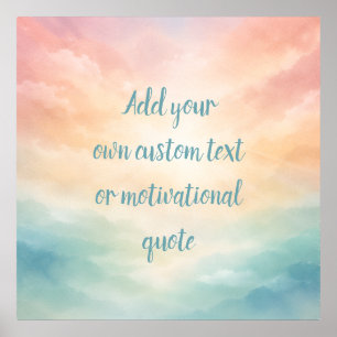 Gepersonaliseerde Inspirerende Spreuk – Pastel Zon Poster