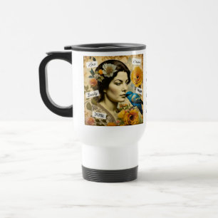 Gepersonaliseerde inspirerende woorden en vintage  reisbeker