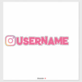 Gepersonaliseerde Instagram naam Vinyl Decal Sticker (Vel)